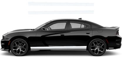 Dodge Charger Standard Rocker Stripes Decals (Pair) : Vinyl Graphics Kit Fits (2015-2023)