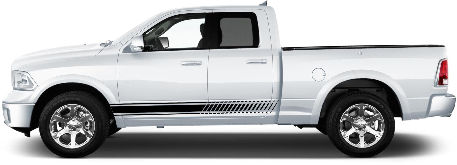 rocker door side stripes for dodge ram 1500 2009 to 2018 models