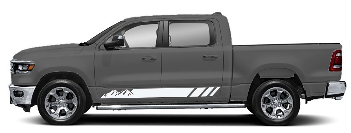 Mountain Rocker Panel Stripe Decal Kit for Dodge Ram 1500 5th Gen