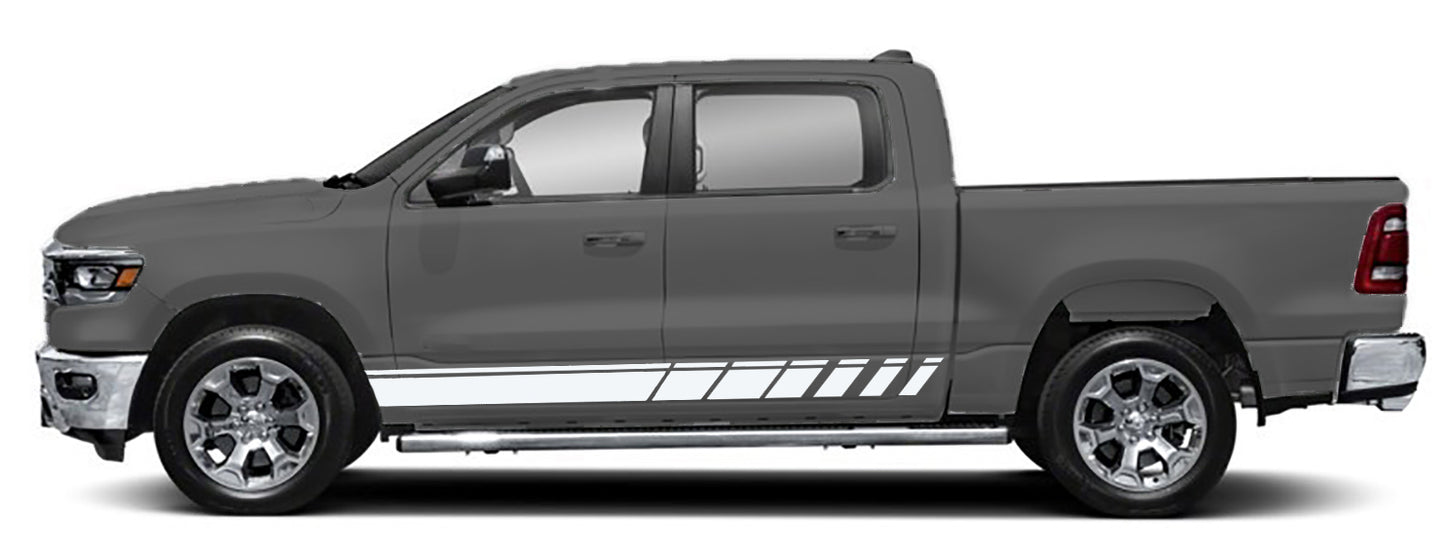 Dodge Ram Lower Door Stripes Decals (Pair) : Vinyl Graphics Kit Fits (2019-2023)