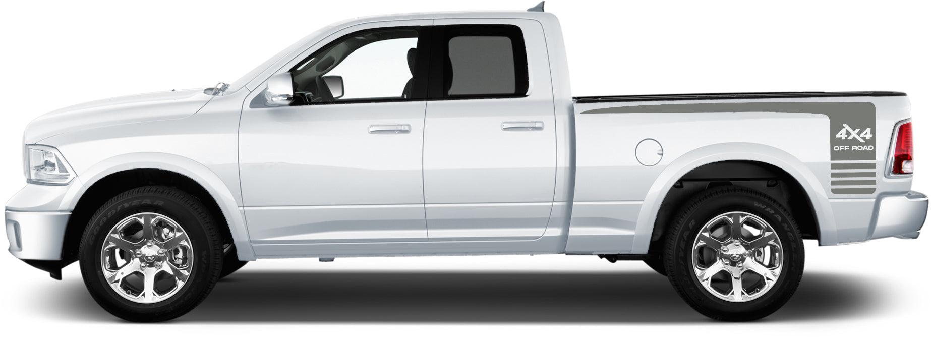 Dodge Ram 1500/2500/3500 (2009-2018) Custom Vinyl Decals, Graphics and Stickers - Hockey 4x4 bed decal (Pair) - Jkprostickers