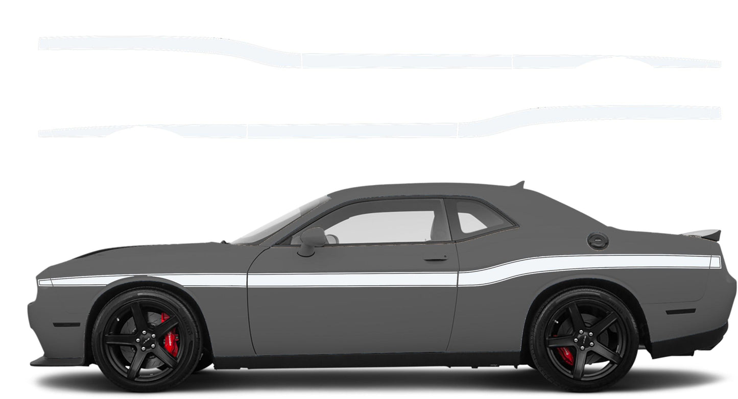 Dodge Challenger, R/T, SRT (2008-2023) Custom Vinyl Decal Graphics - Beltline Standerd (Pair) - Jkprostickers