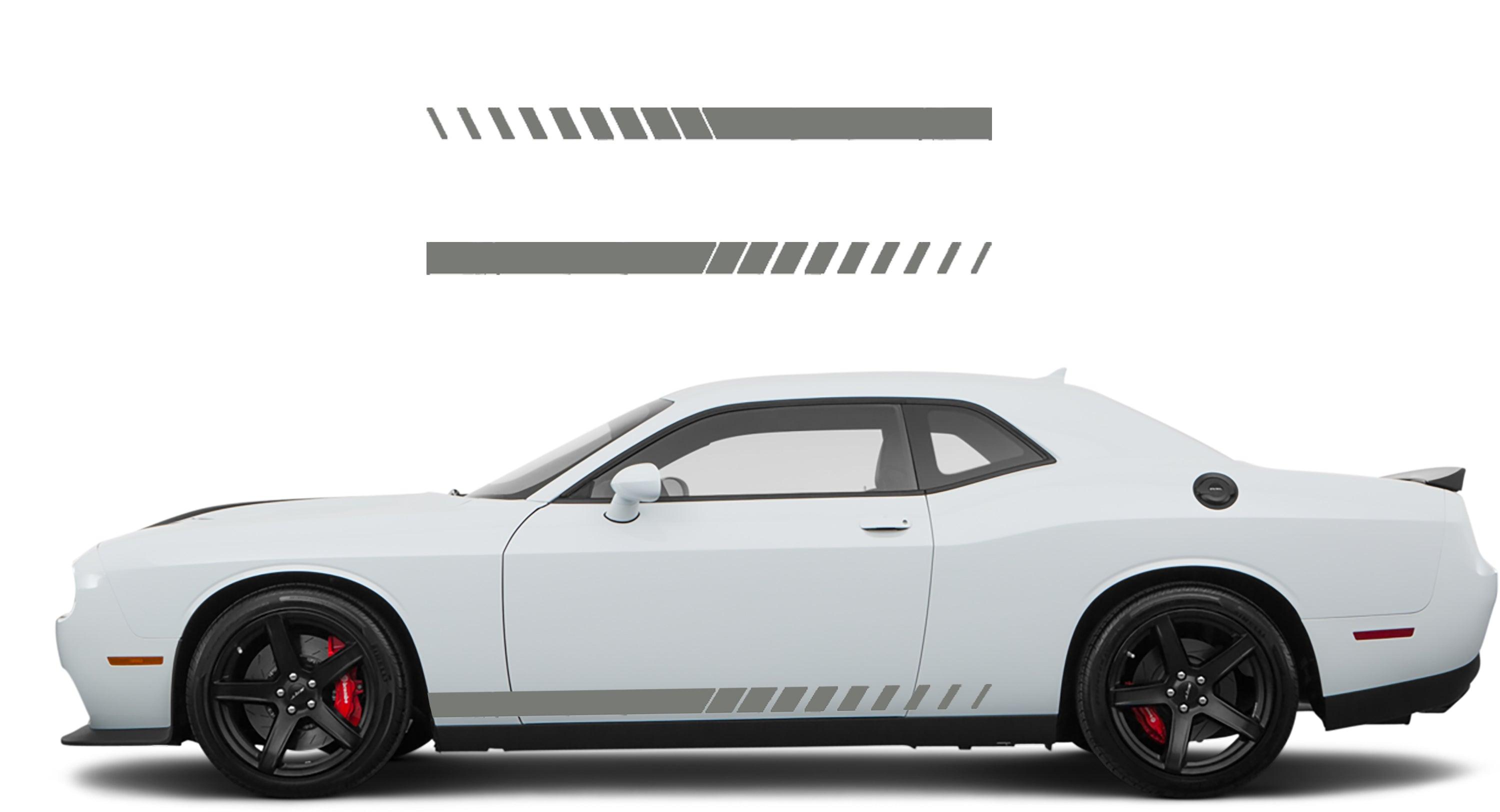 Dodge Challenger, R/T, SRT (2008-2023) Custom Vinyl Decal Graphics - Side Racing Stripes (Pair) - Jkprostickers