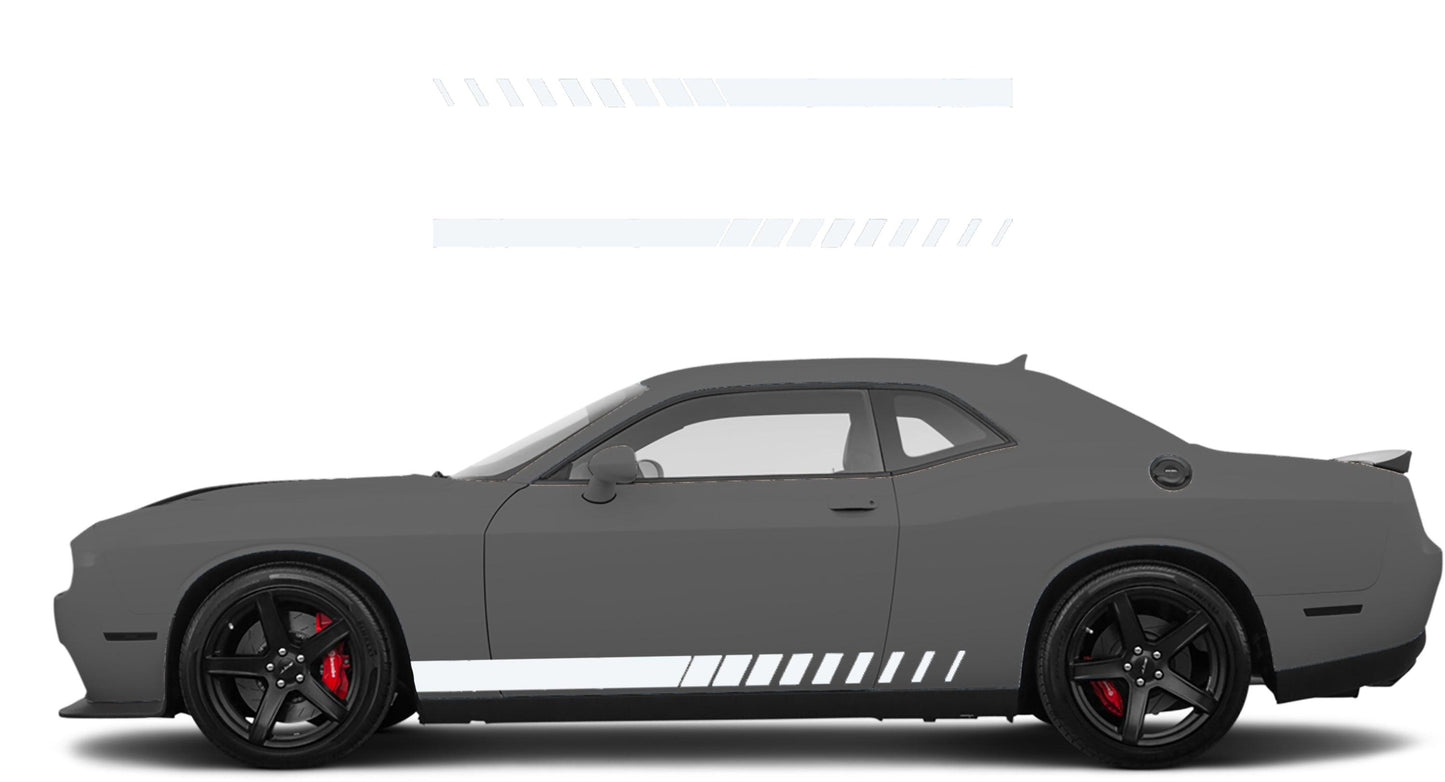 Dodge Challenger, R/T, SRT (2008-2023) Custom Vinyl Decal Graphics - Side Racing Stripes (Pair) - Jkprostickers