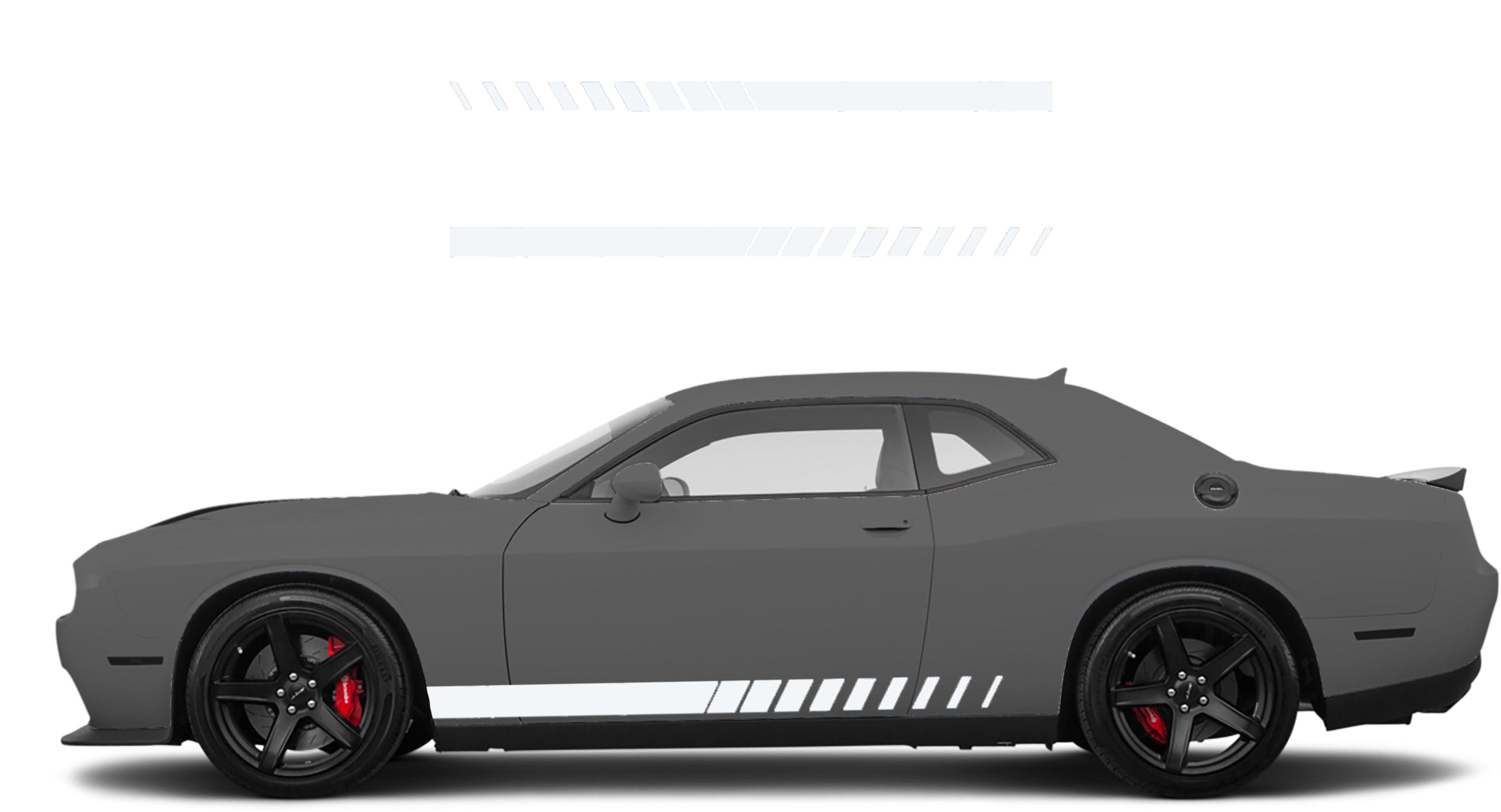 Dodge Challenger, R/T, SRT (2008-2023) Custom Vinyl Decal Graphics - Side Racing Stripes (Pair) - Jkprostickers