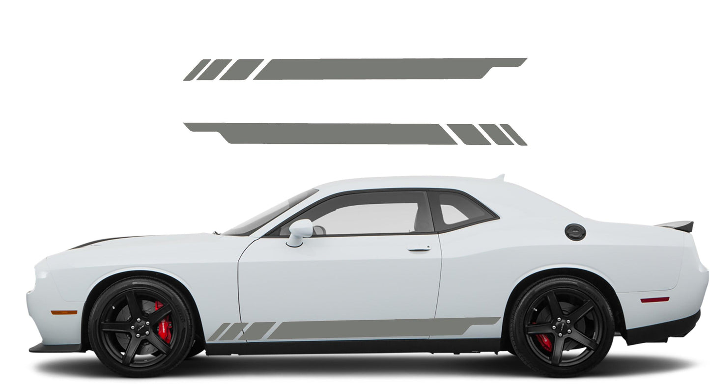 Dodge Challenger, R/T, SRT (2008-2023) Custom Vinyl Decal Graphics - Side Stripes (Pair) - Jkprostickers