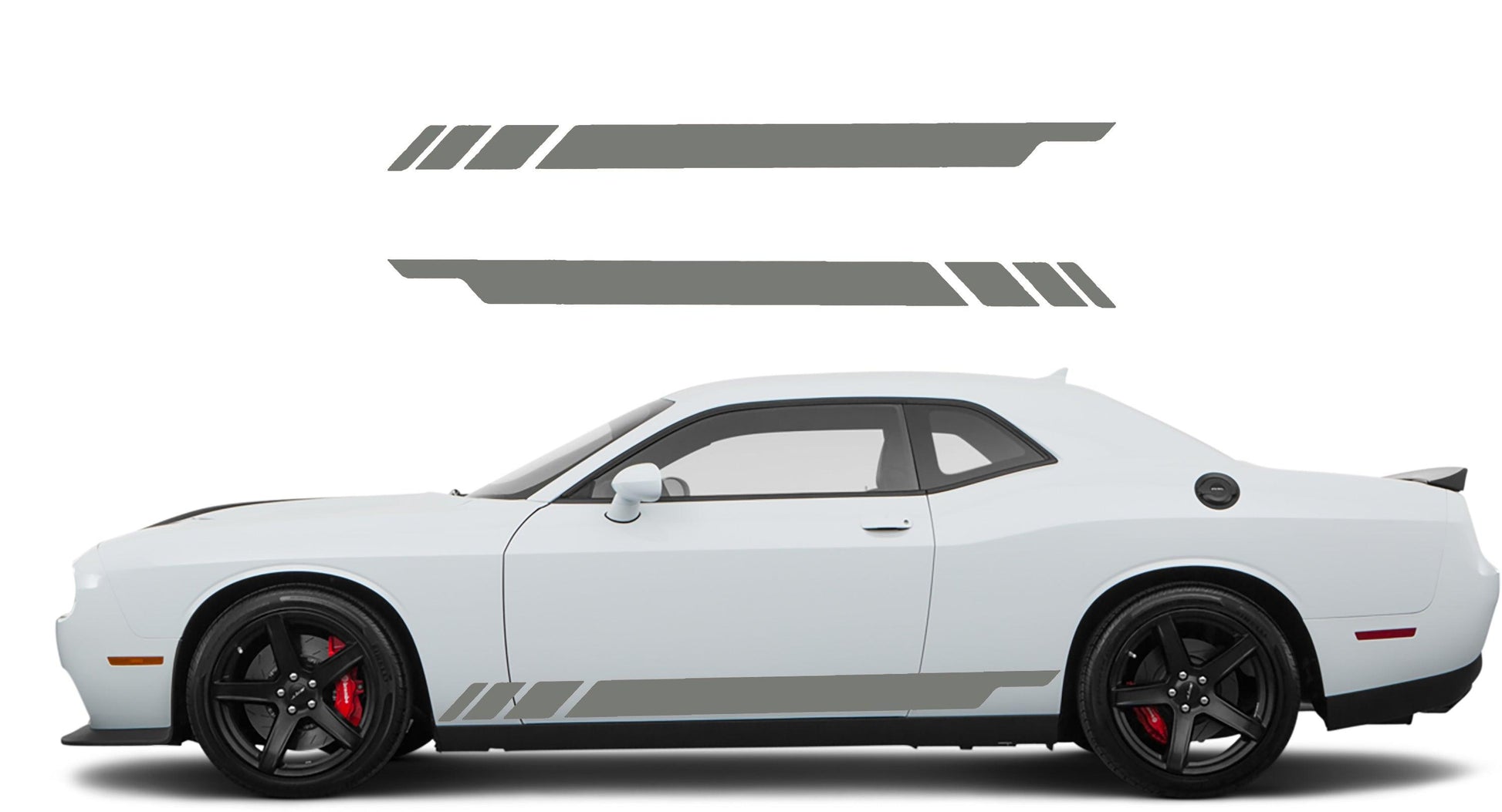 Dodge Challenger, R/T, SRT (2008-2023) Custom Vinyl Decal Graphics - Side Stripes (Pair) - Jkprostickers