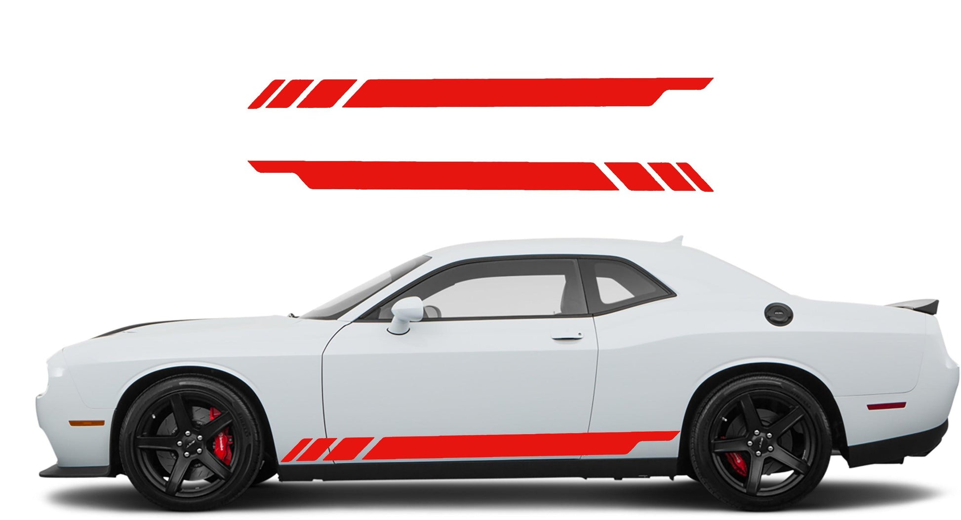 Dodge Challenger, R/T, SRT (2008-2023) Custom Vinyl Decal Graphics - Side Stripes (Pair) - Jkprostickers