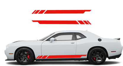 Dodge Challenger, R/T, SRT (2008-2023) Custom Vinyl Decal Graphics - Side Stripes (Pair) - Jkprostickers
