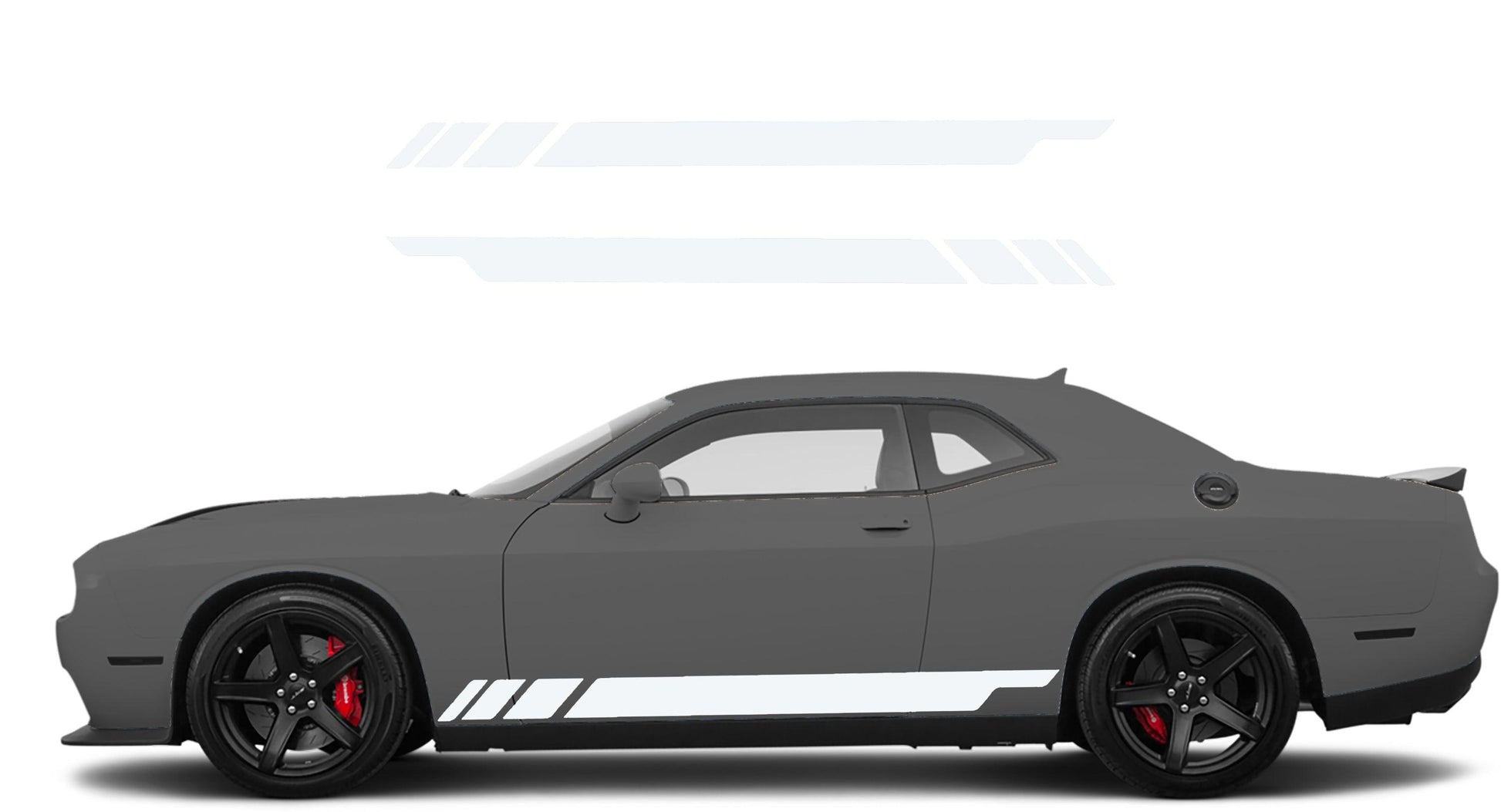 Dodge Challenger, R/T, SRT (2008-2023) Custom Vinyl Decal Graphics - Side Stripes (Pair) - Jkprostickers