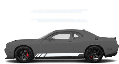 Dodge Challenger, R/T, SRT (2008-2023) Custom Vinyl Decal Graphics - Side Stripes (Pair) - Jkprostickers