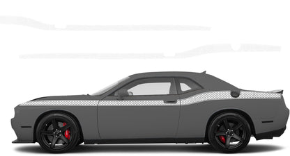 Dodge Challenger, R/T, SRT (2008-2023) Custom Vinyl Decal Graphics - HoneyComb Beltline Stripes Kit - Jkprostickers