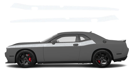 Dodge Challenger, R/T, SRT (2008-2023) Custom Vinyl Decal Graphics - HoneyComb Style Short Stripes - Jkprostickers