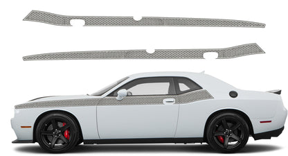 Dodge Challenger, R/T, SRT (2008-2023) Custom Vinyl Decal Graphics - HoneyComb Style Short Stripes - Jkprostickers