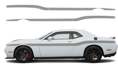 Dodge Challenger, R/T, SRT (2008-2023) Custom Vinyl Decal Graphics - Middle Beltline Honeycomb Style - Jkprostickers