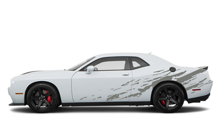 Dodge Challenger R/T SRT (2008-2023) Custom Vinyl Decal Graphics - Mud Splash Side Kit (Pair) - Jkprostickers