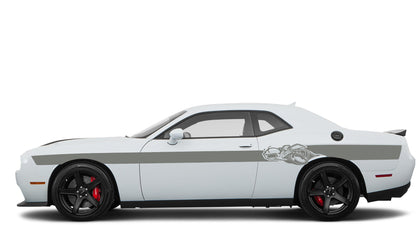 Dodge Challenger R/T SRT (2008-2023) Custom Vinyl Decal Graphics - Rumble Bee side stripe Kit (Pair) - Jkprostickers