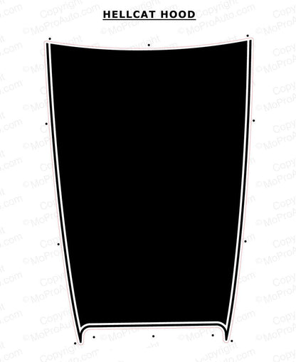 Dodge Challenger SRT Hellcat Hood Decal : Vinyl Graphics Kit Fits (2014-2023)