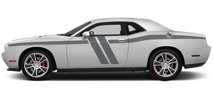 white car gray Hash Side Stripe Decals