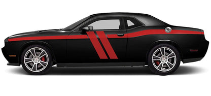 white car red Hash Side Stripe Decals