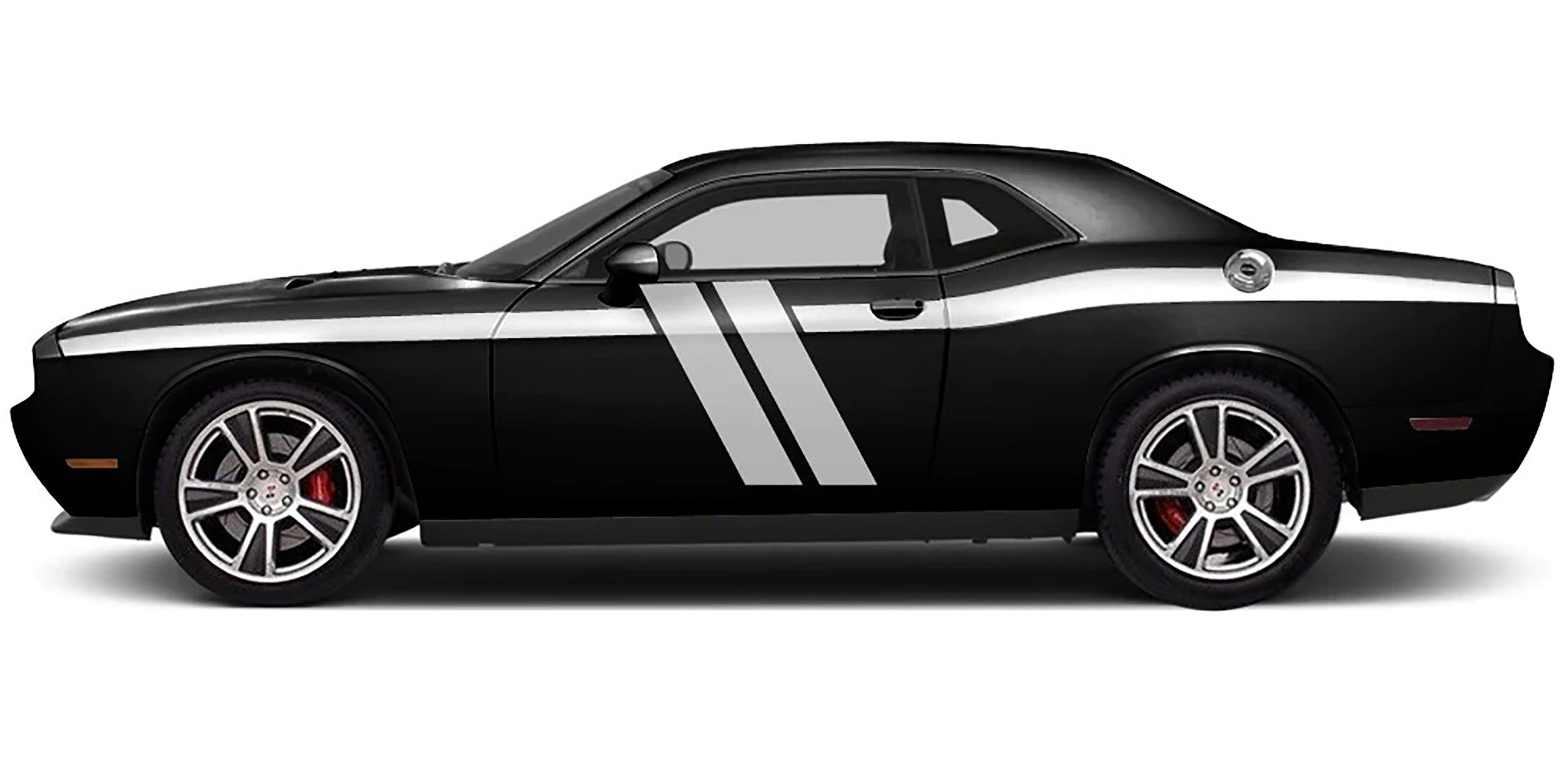 Dodge Challenger (All Models And Make) Custom Decals, Graphics and Stickers - Hash Side Stripe - Jkprostickers