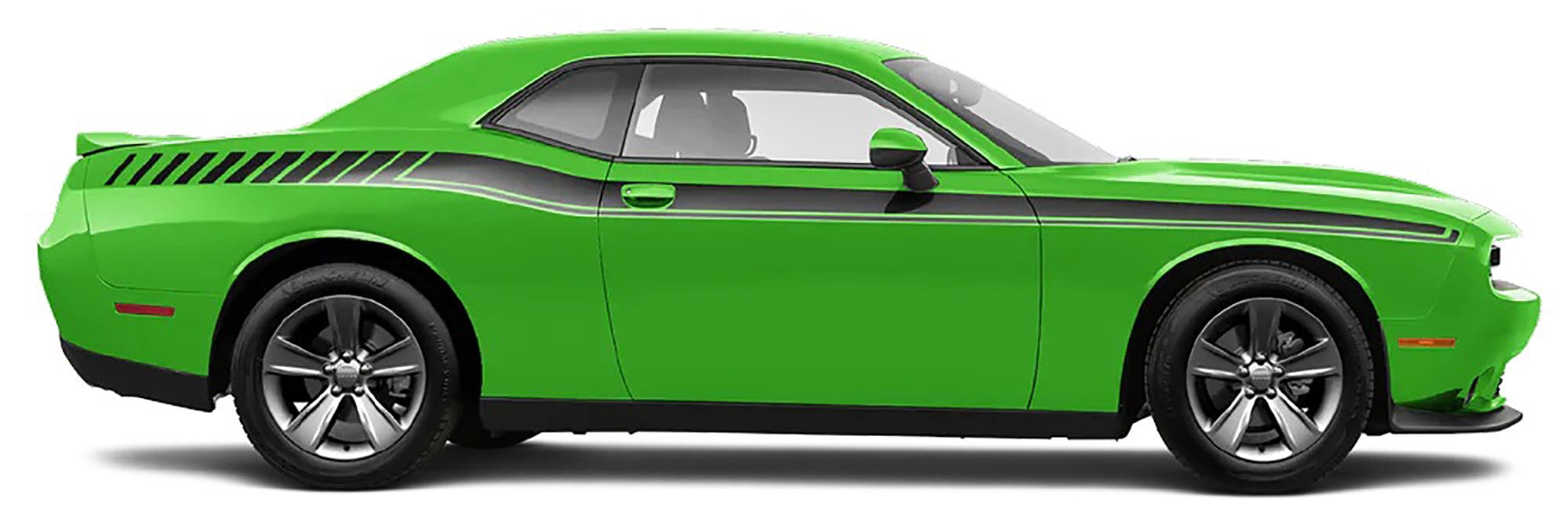 Dodge Challenger Long Side Stripe Decals (Pair) : Vinyl Graphics Kit Fits (2008-2023)