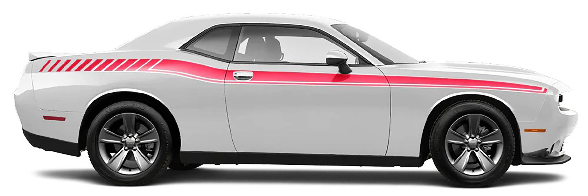 white car red Long Side Stripe Decals