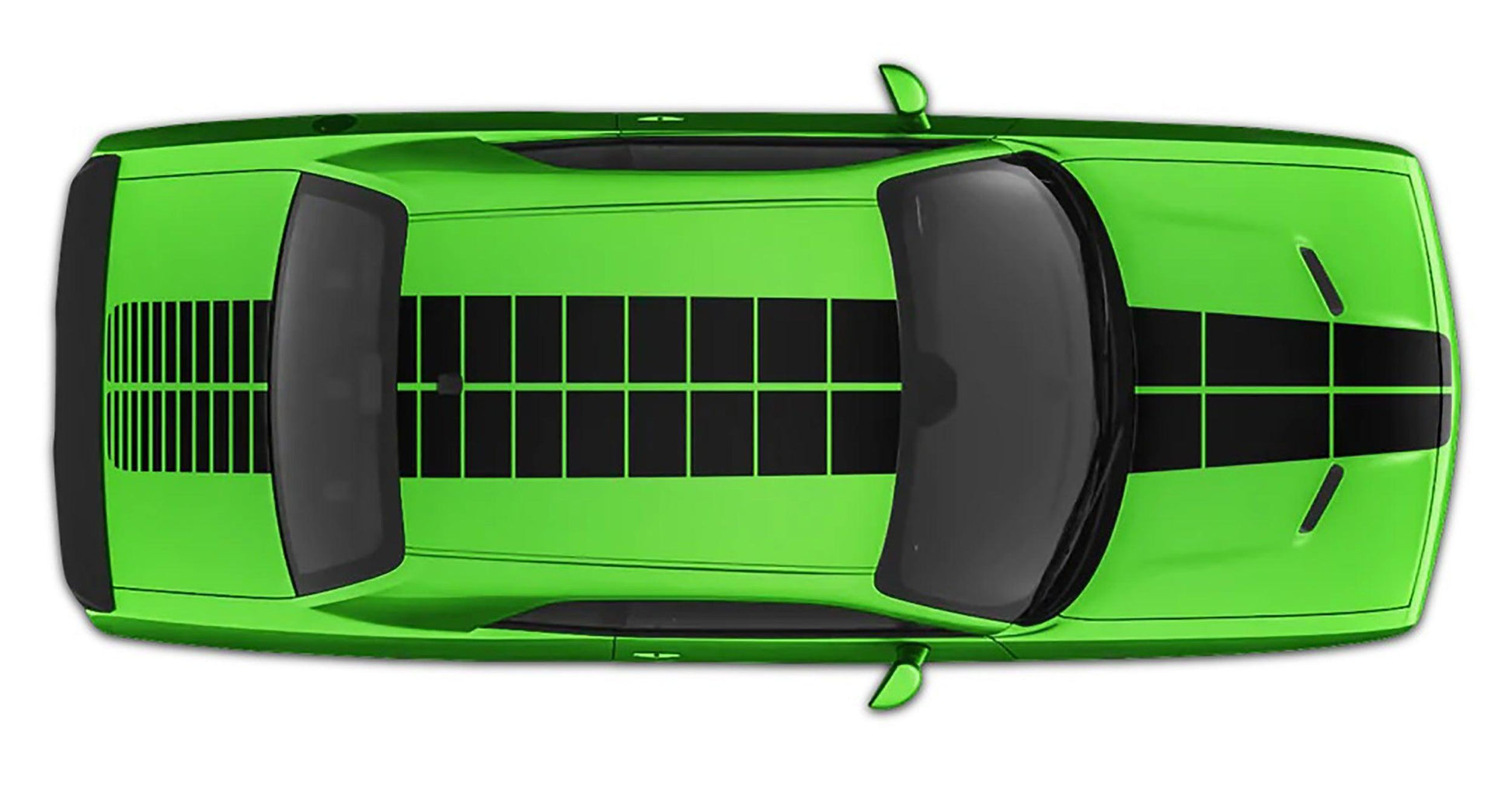 green car black Puls Rally Full Body Stripe