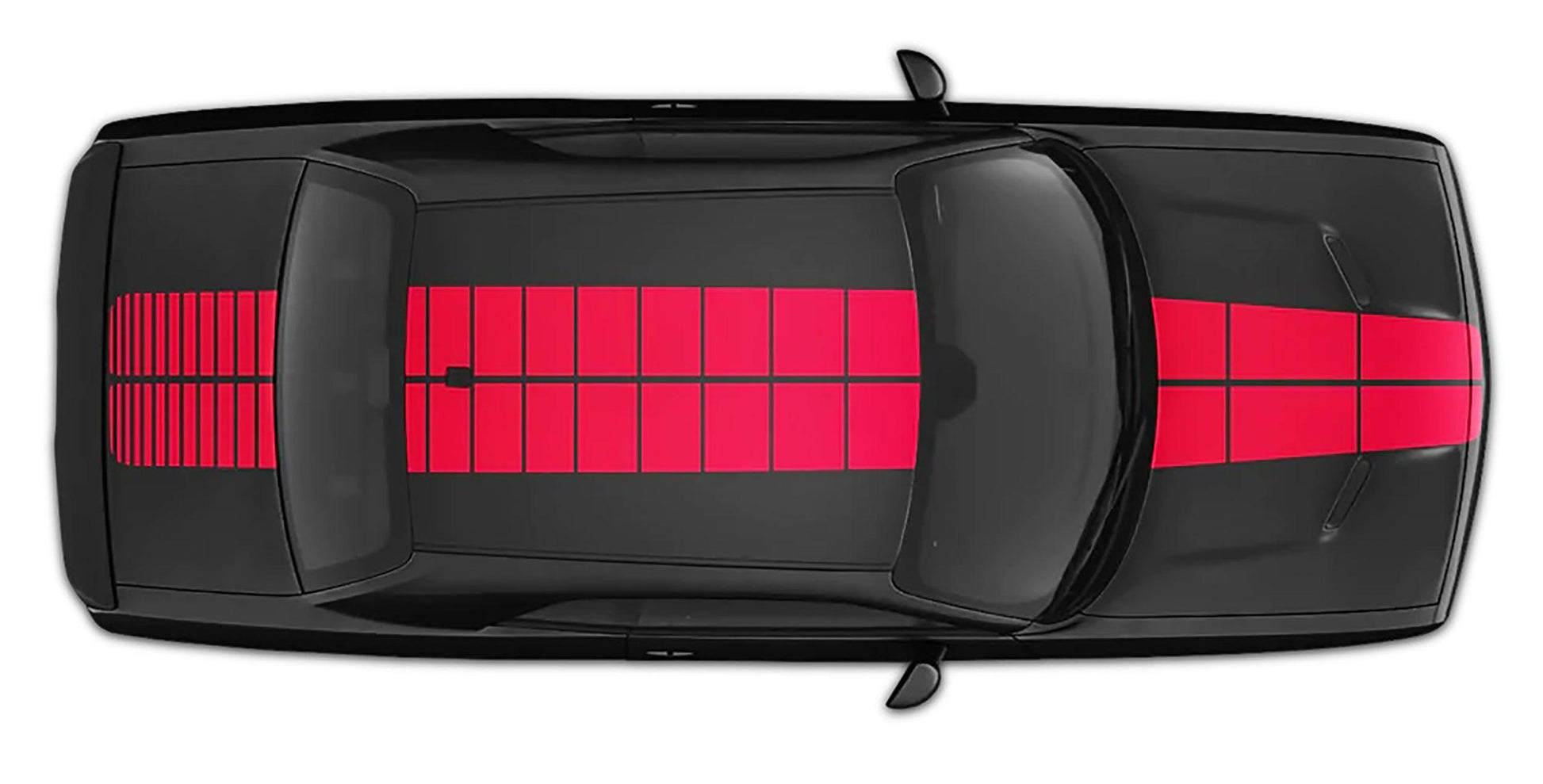 black car red Puls Rally Full Body Stripe