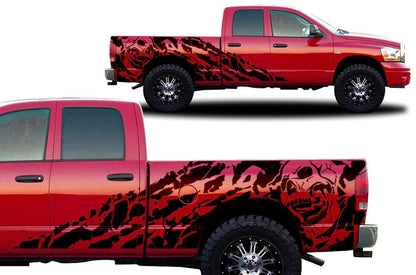 Dodge Ram Nightmare Side Decals (Pair) : Vinyl Graphics Kit Fits (2002-2008)