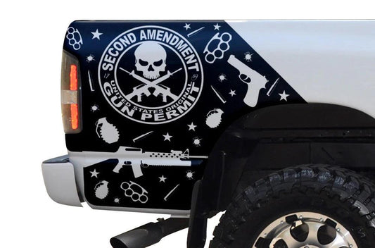 Dodge Ram 2nd Amendment Bed Decals (Pair) : Vinyl Graphics Kit Fits (2002-2008)