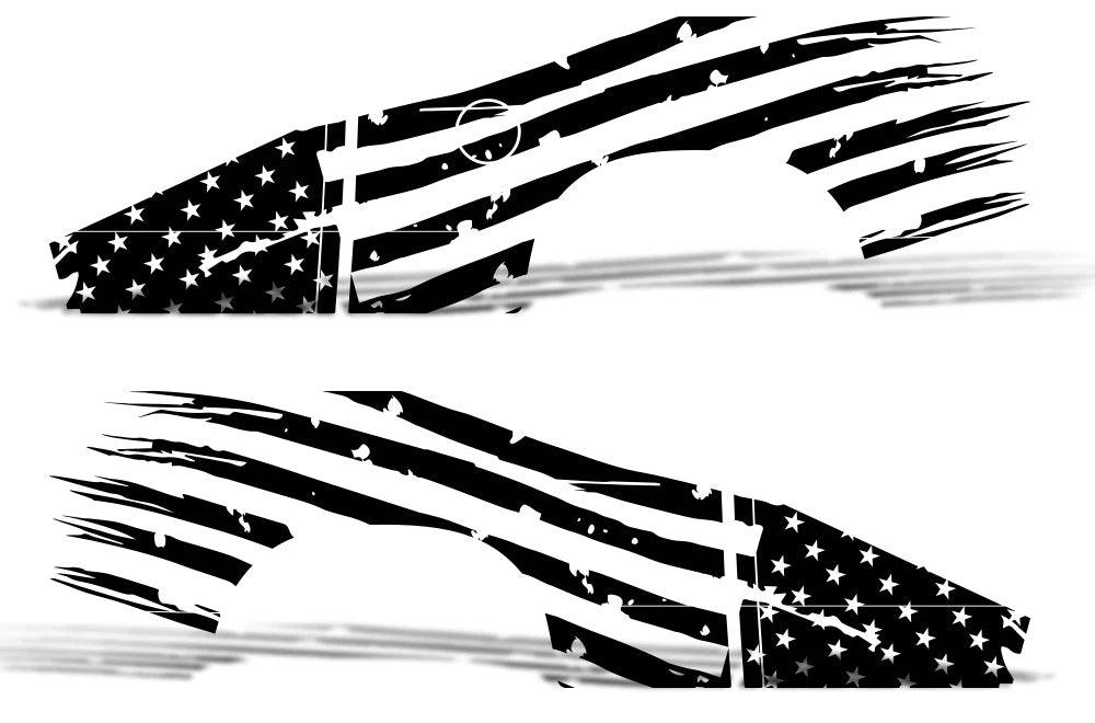 Dodge Ram US Flag Side Decals (Pair) : Vinyl Graphics Kit Fits (2002-2008)