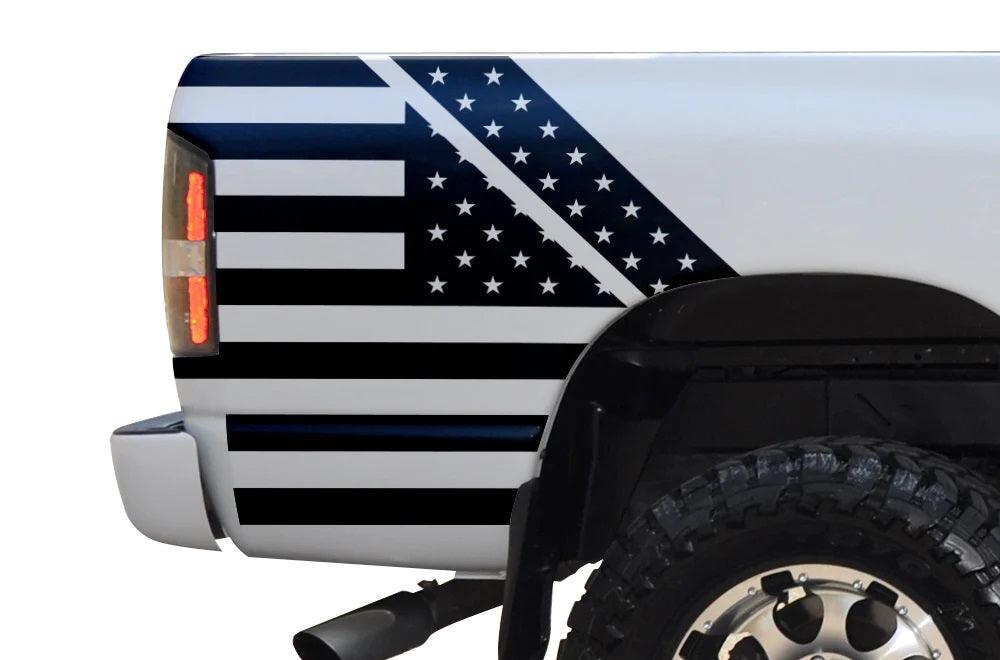 Dodge Ram US Flag Bed Decals (Pair) : Vinyl Graphics Kit Fits (2002-2008)