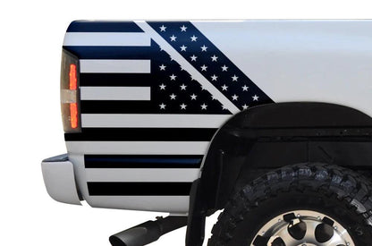 Dodge Ram US Flag Bed Decals (Pair) : Vinyl Graphics Kit Fits (2002-2008)