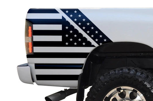 Dodge Ram US Flag Bed Decals (Pair) : Vinyl Graphics Kit Fits (2002-2008)