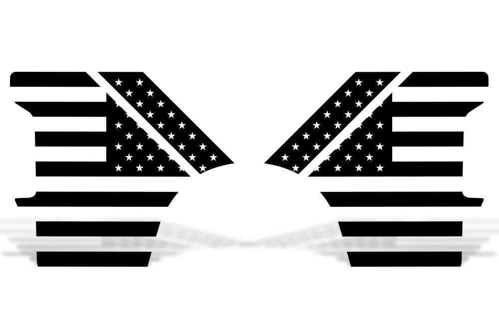 Dodge Ram US Flag Bed Decals (Pair) : Vinyl Graphics Kit Fits (2002-2008)