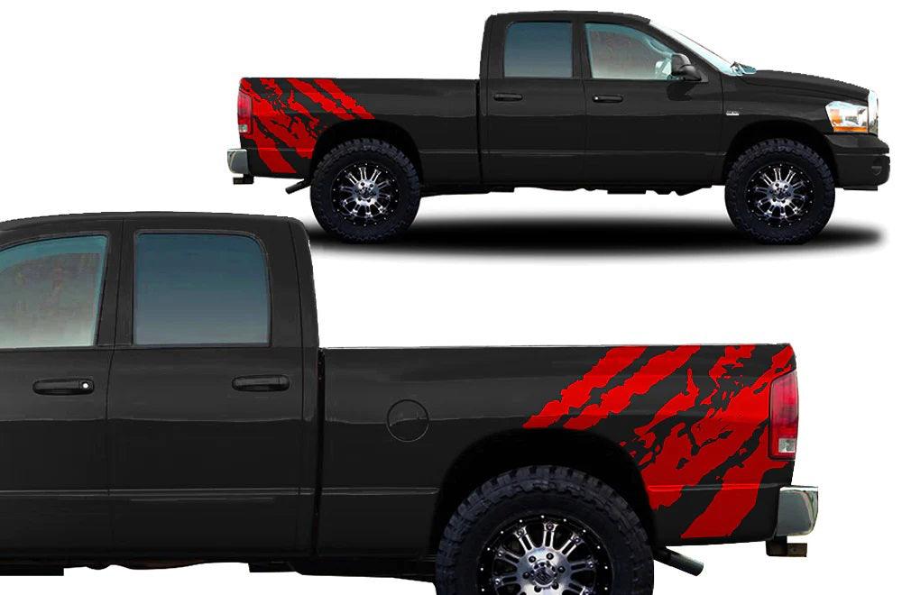 Dodge Ram Ripped Bed Decals (Pair) : Vinyl Graphics Kit Fits (2002-2008)