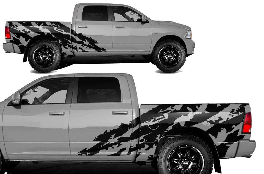    dodge_ram_1500_2500_2008-2018_custom_vinyl_wrap_halfside_shred_kit_black