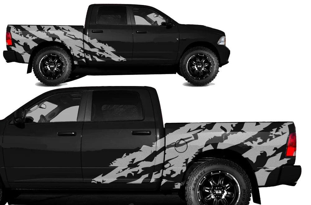 Dodge Ram 1500 2500 (2009-2018) Custom Decals, Graphics and stickers - Halfside Shred Kit - Jkprostickers