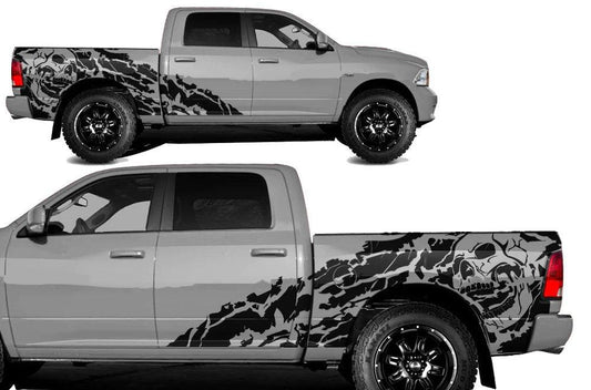 Dodge Ram Nightmare Side Decals (Pair) : Vinyl Graphics Kit Fits (2009-2018)