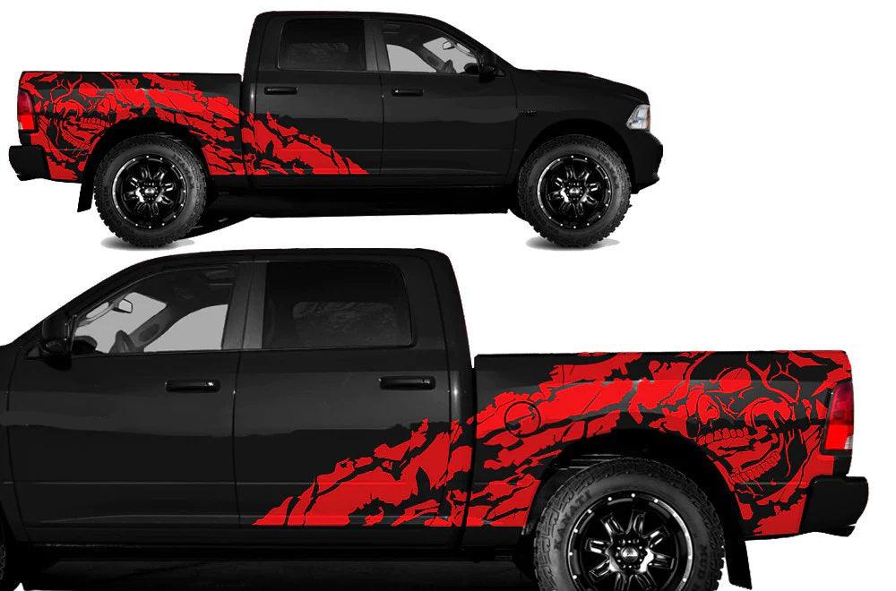 Dodge Ram Nightmare Side Decals (Pair) : Vinyl Graphics Kit Fits (2009-2018)