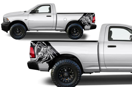 Dodge Ram Reaper Bed Decals (Pair) : Vinyl Graphics Kit Fits (2009-2018)