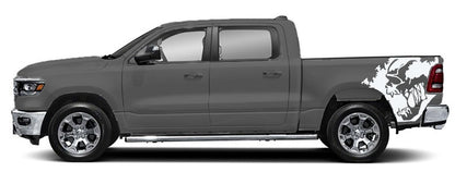 Dodge Ram 1500/2500 (2019-2023) Custom Vinyl Decals, Graphics and Stickers - Skull Scream Bed Kit (Pair) - Jkprostickers