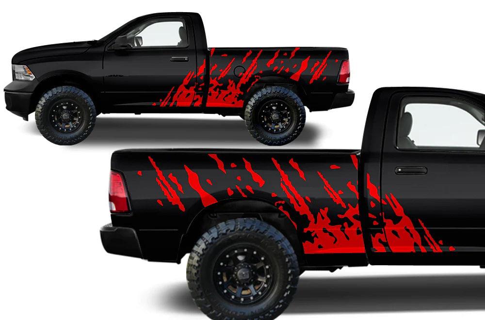 Dodge Ram 1500/2500/3500 6.5 (2009-2018) Custom Decals, Graphics and Stickers - Splash Bed Kit - Jkprostickers
