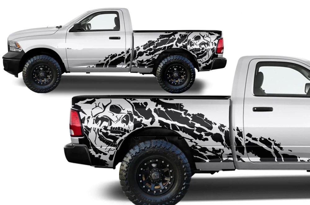 Dodge Ram Nightmare Side Decals (Pair) : Vinyl Graphics Kit Fits (2009-2018)