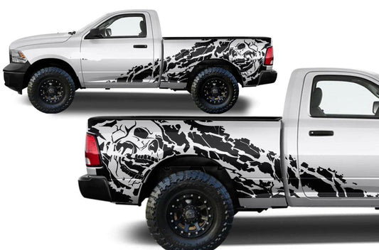 Dodge Ram Nightmare Side Decals (Pair) : Vinyl Graphics Kit Fits (2009-2018)