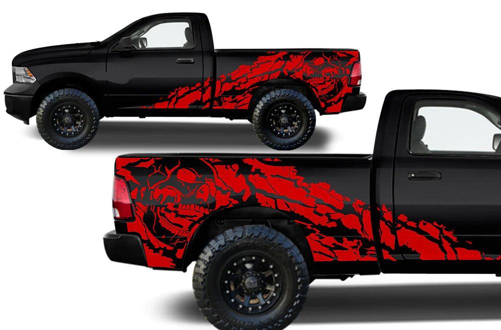Dodge Ram Nightmare Side Decals (Pair) : Vinyl Graphics Kit Fits (2009-2018)