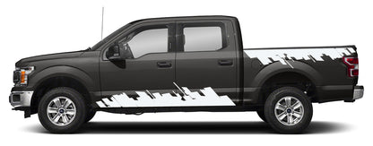 Ford F-150 City Skyline Side Decals (Pair) : Vinyl Graphics Kit Fits (2015-2020)