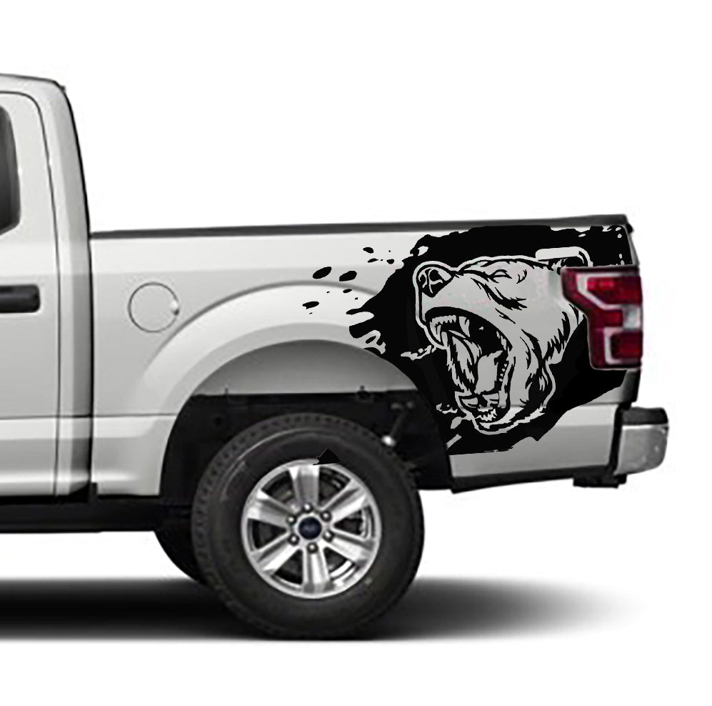 Ford F-150 Bear Bed Decals (Pair) : Vinyl Graphics Kit Fits (2015-2020)
