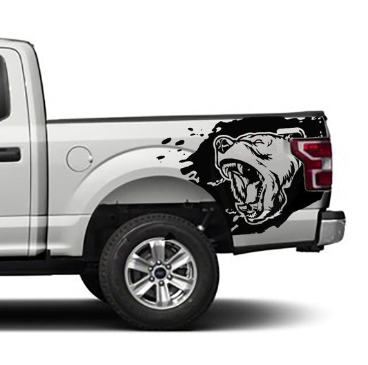 Ford F-150 Bear Bed Decals (Pair) : Vinyl Graphics Kit Fits (2015-2020)